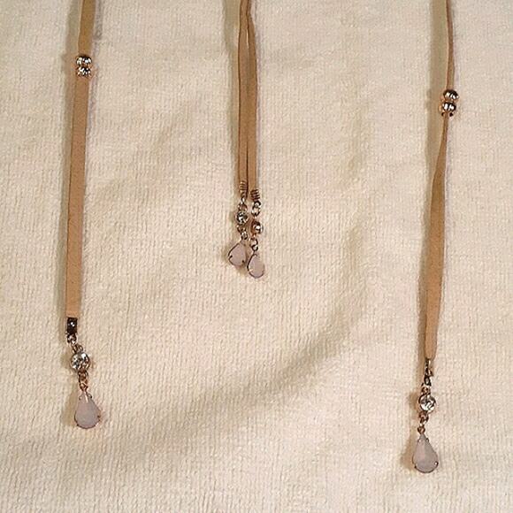 Necklace Layered Suede w Charms, Beads Modern Long Length Bohemian Gyspy Elegant - Picture 8 of 11